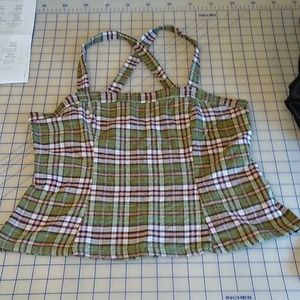 Sewn cross back pinup blouse size 10/12